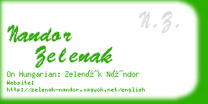 nandor zelenak business card